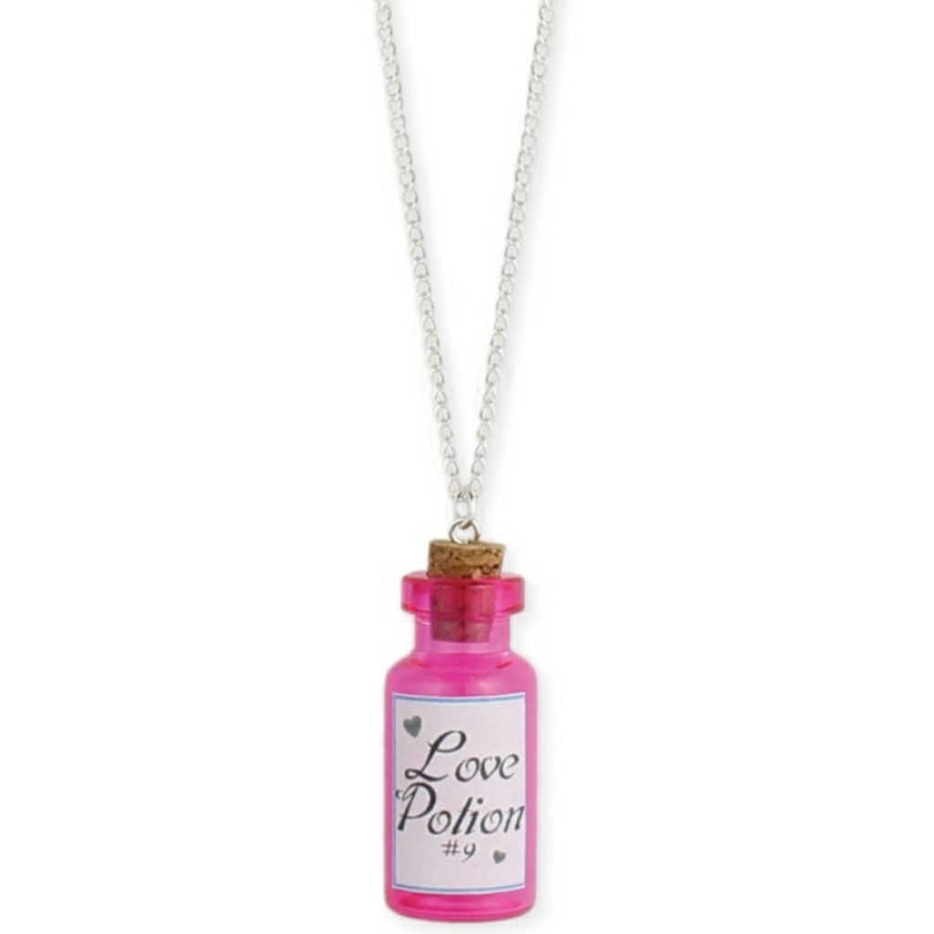 Pink Bottle Live Potion 9 18 Silver Necklace 12$